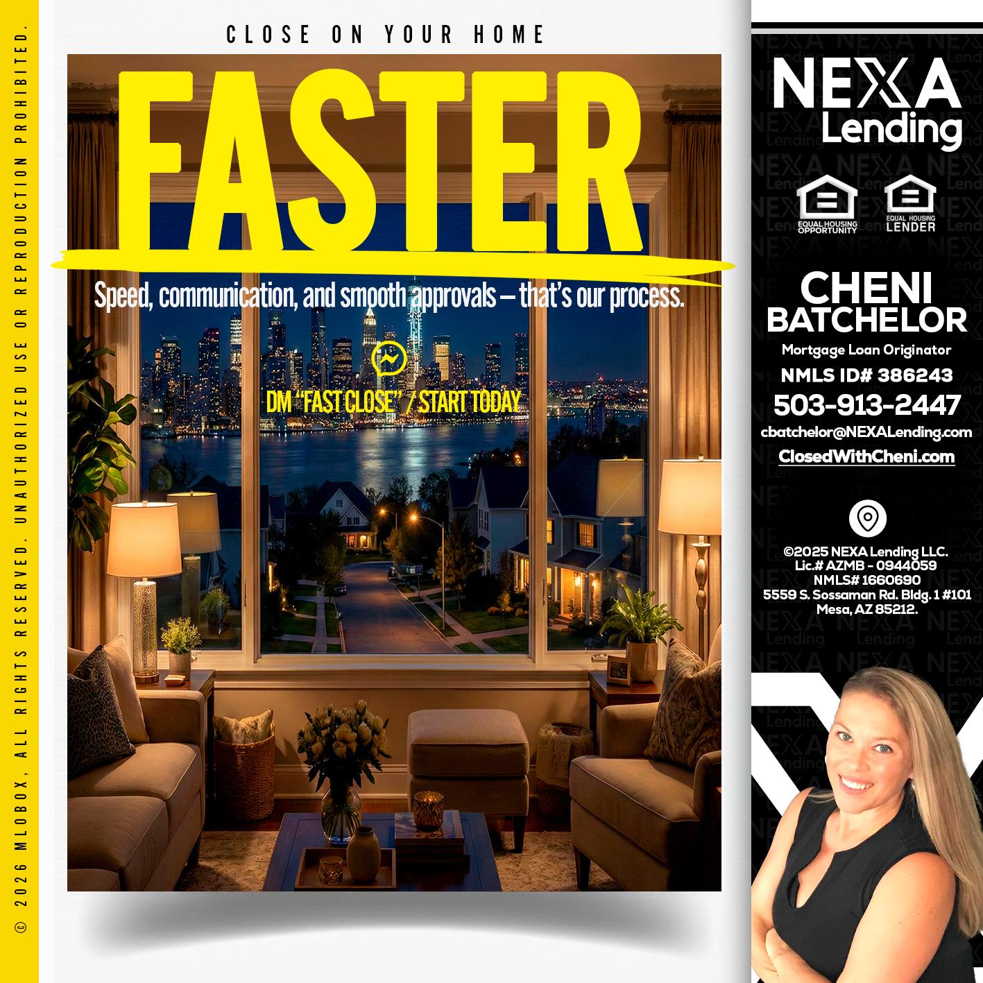 FASTER - Cheni Batchelor -Mortgage Loan Originator