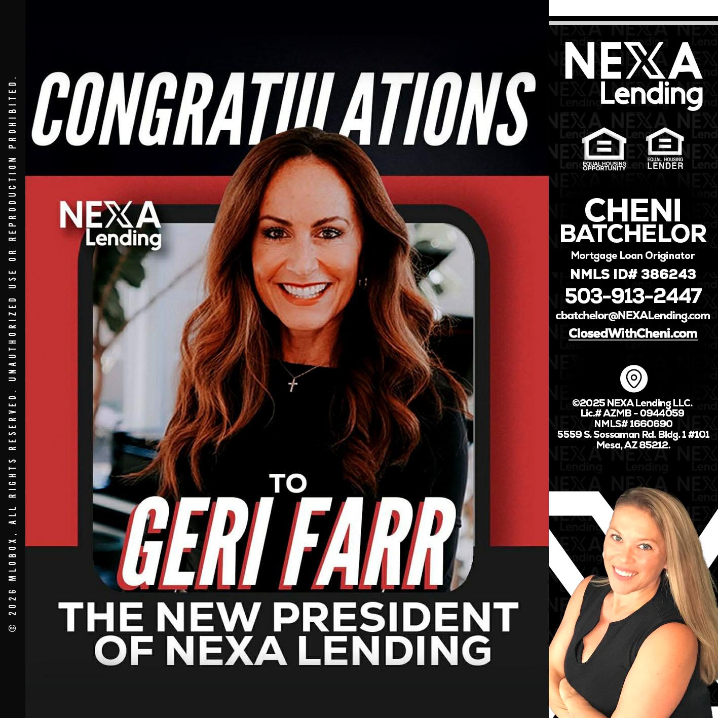 CONGRATULATIONS - Cheni Batchelor -Mortgage Loan Originator