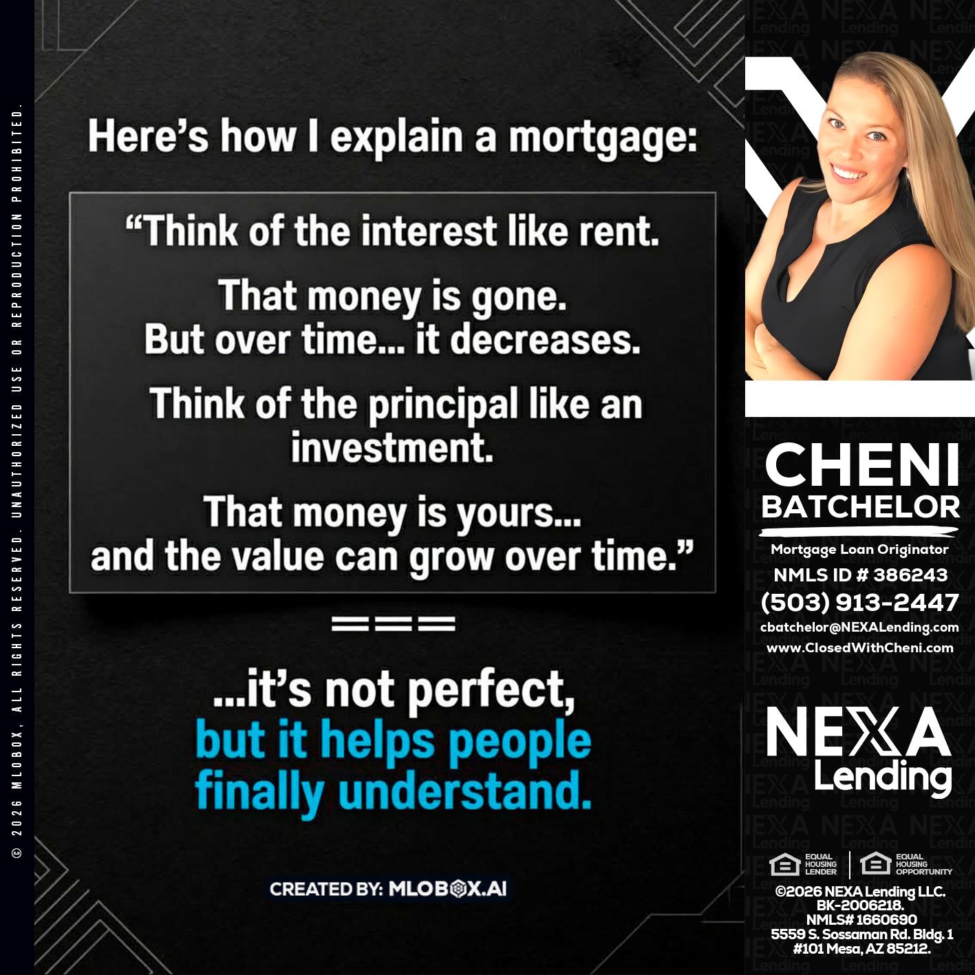 HERES NOW - Cheni Batchelor -Mortgage Loan Originator