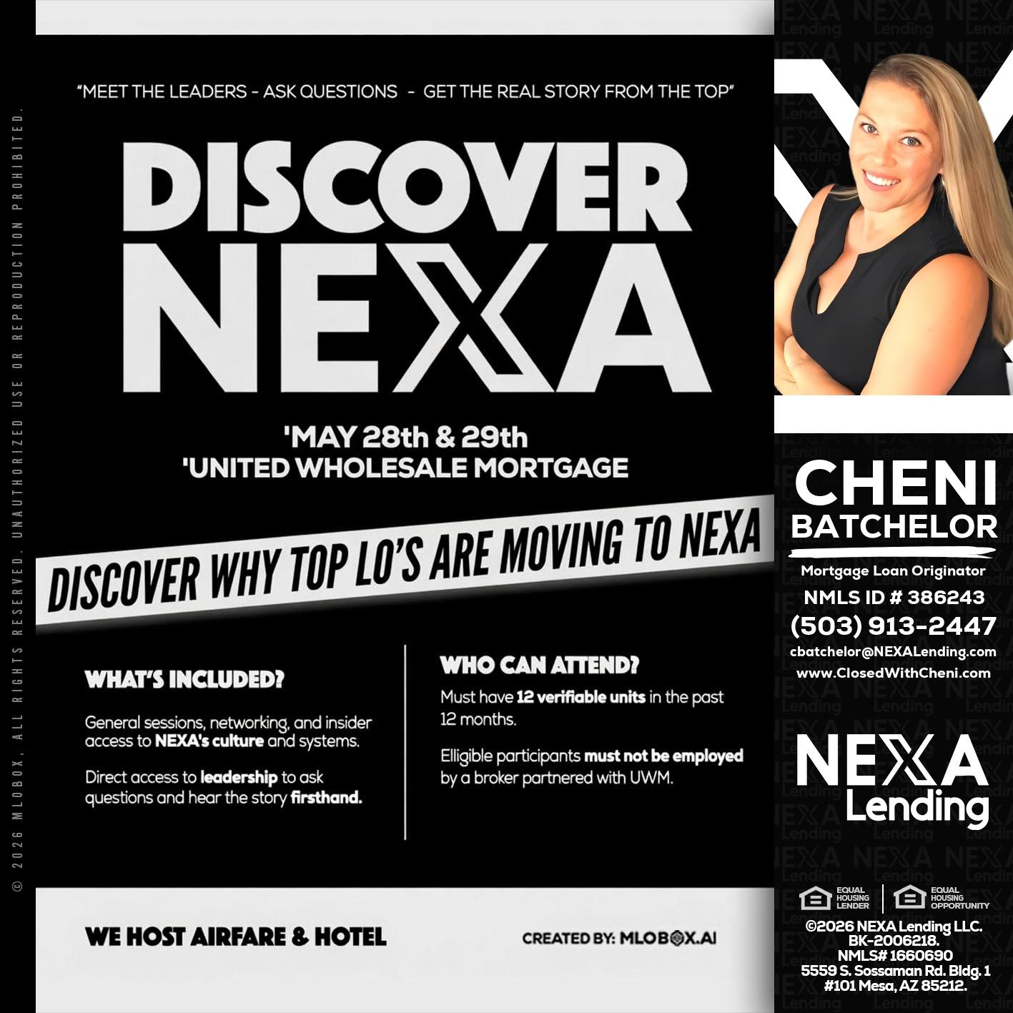 DISCOVER NEXA - Cheni Batchelor -Mortgage Loan Originator