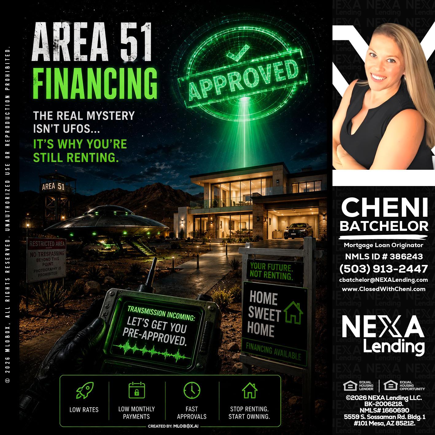 AREA 51 - Cheni Batchelor -Mortgage Loan Originator