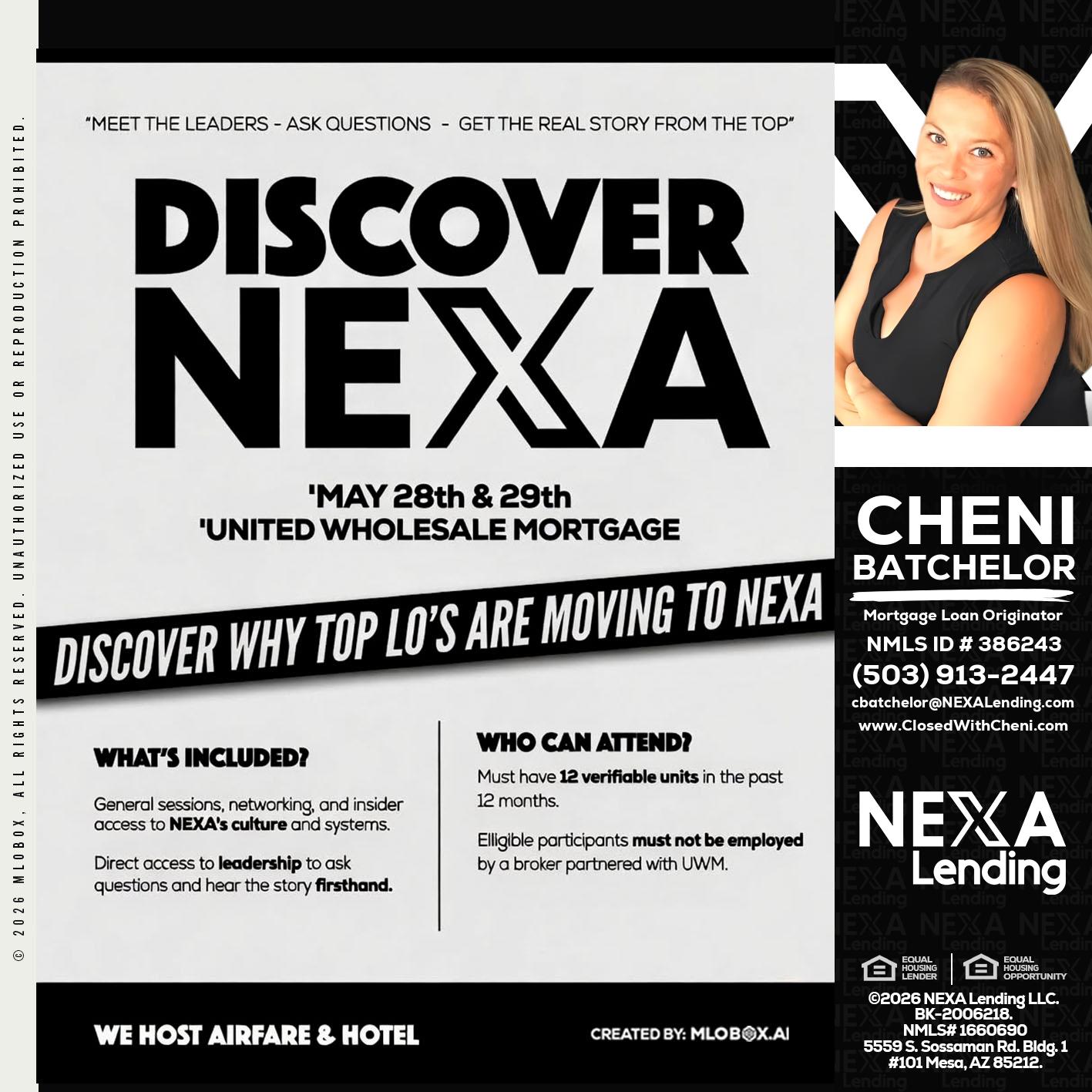 DISCOVER NEXA - Cheni Batchelor -Mortgage Loan Originator