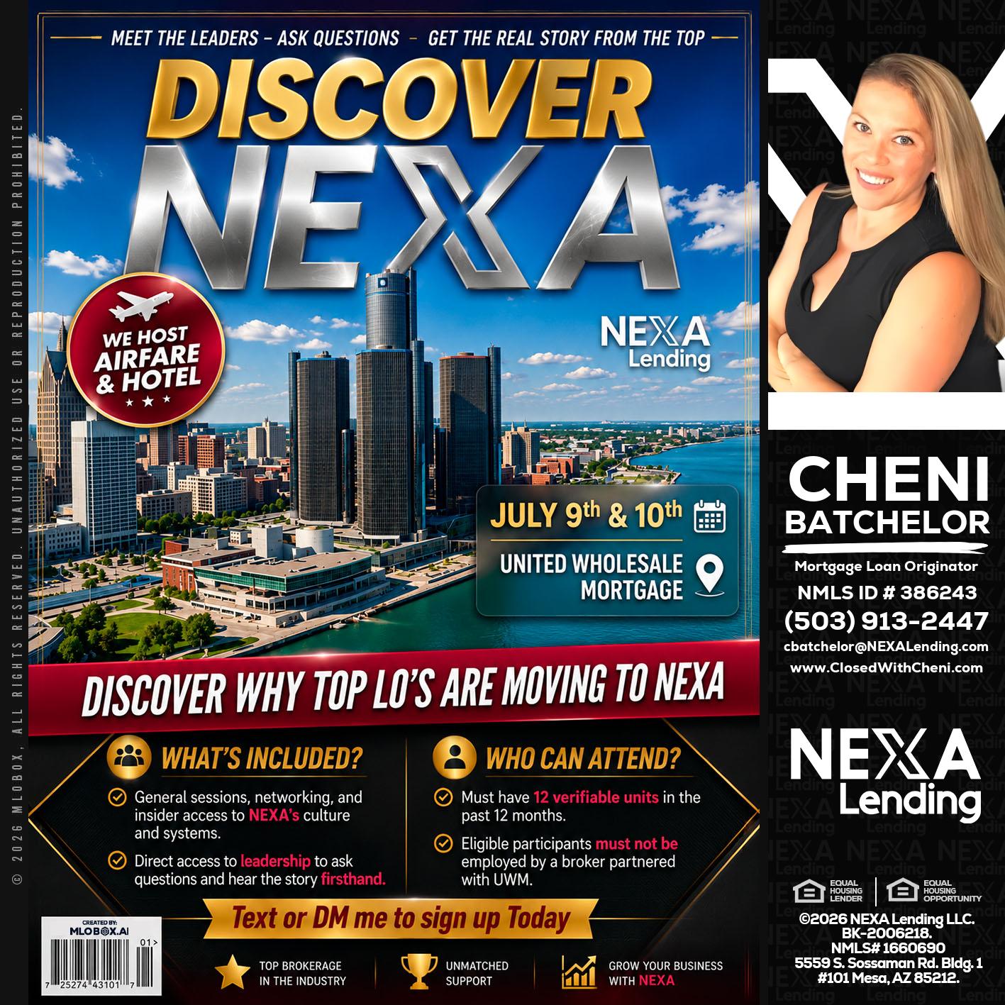 DISCOVER NEXA - Cheni Batchelor -Mortgage Loan Originator