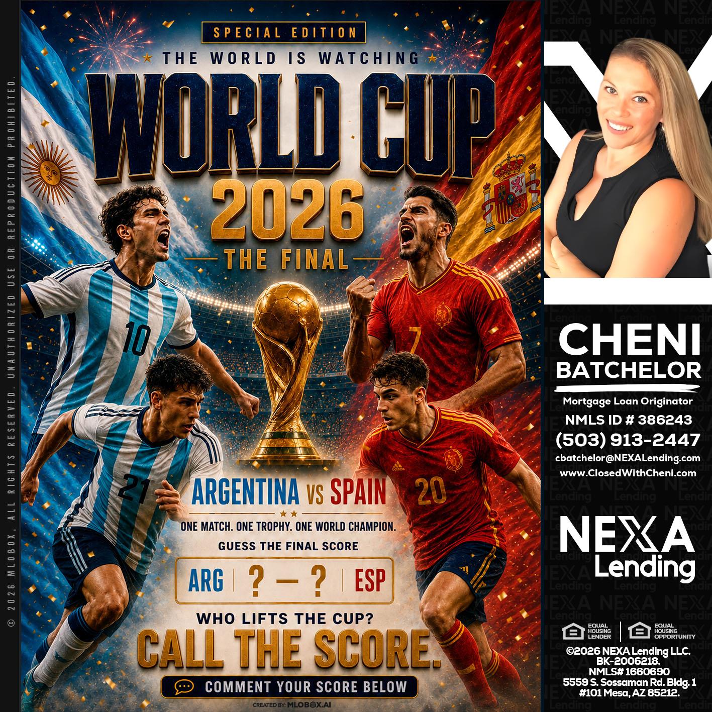 World Cup 2026 finals - Cheni Batchelor -Mortgage Loan Originator