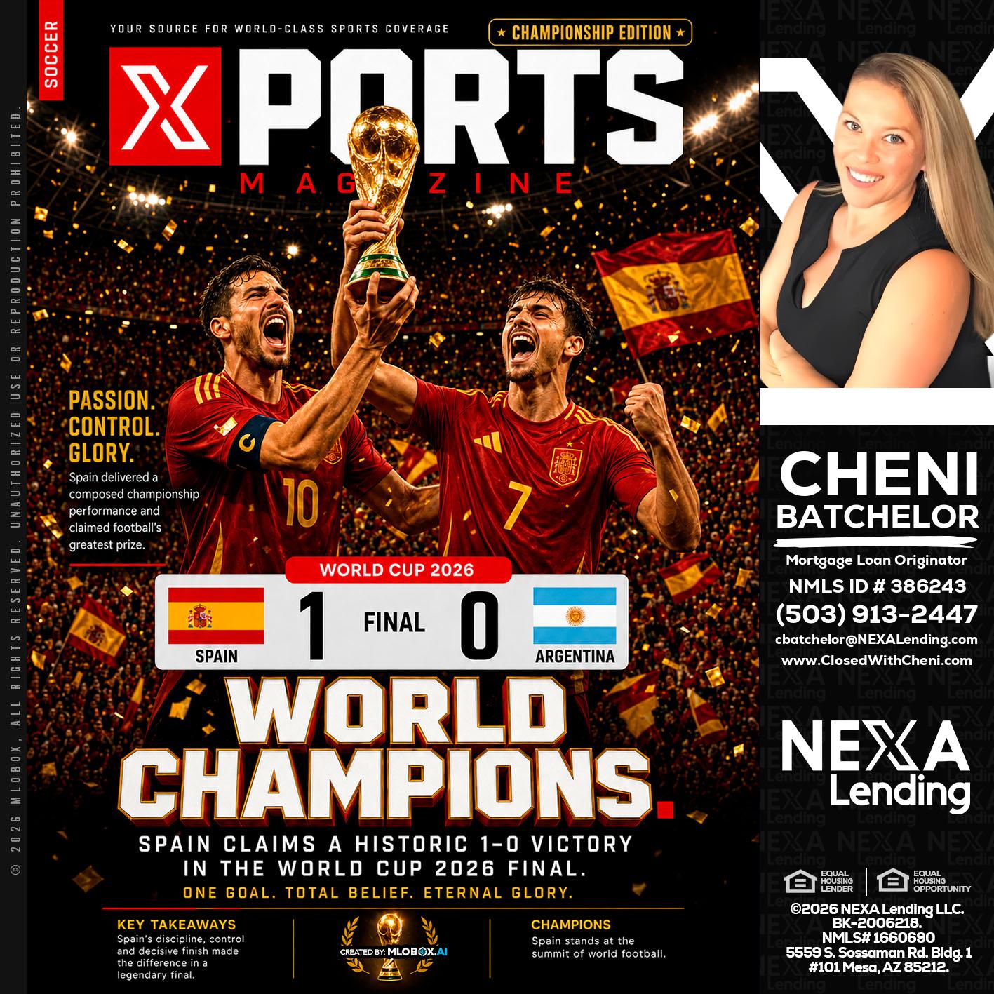 SPAIN CHAMPION - Cheni Batchelor -Mortgage Loan Originator