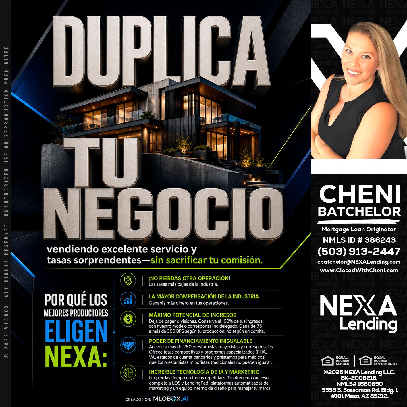 DUPLICA TU NEGOCIO - Cheni Batchelor -Mortgage Loan Originator