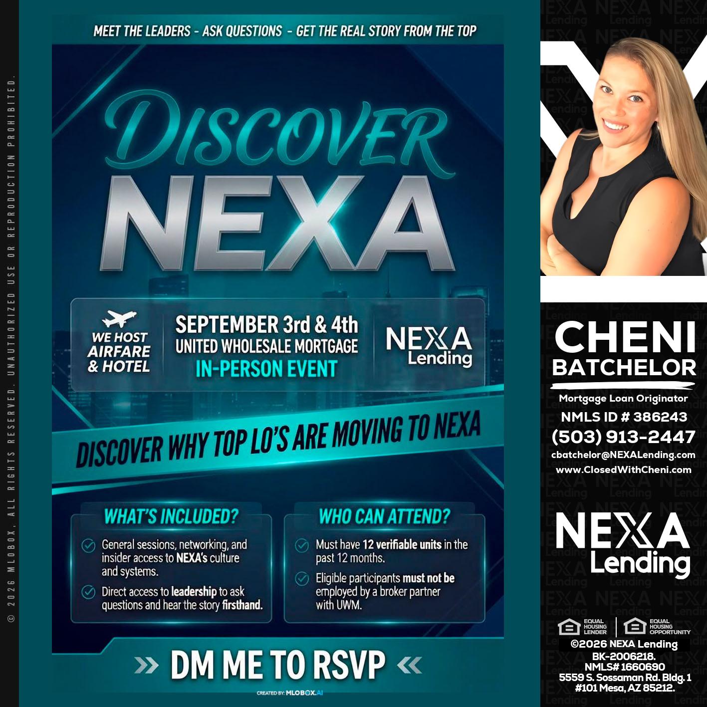 DISCOVER NEXA - Cheni Batchelor -Mortgage Loan Originator