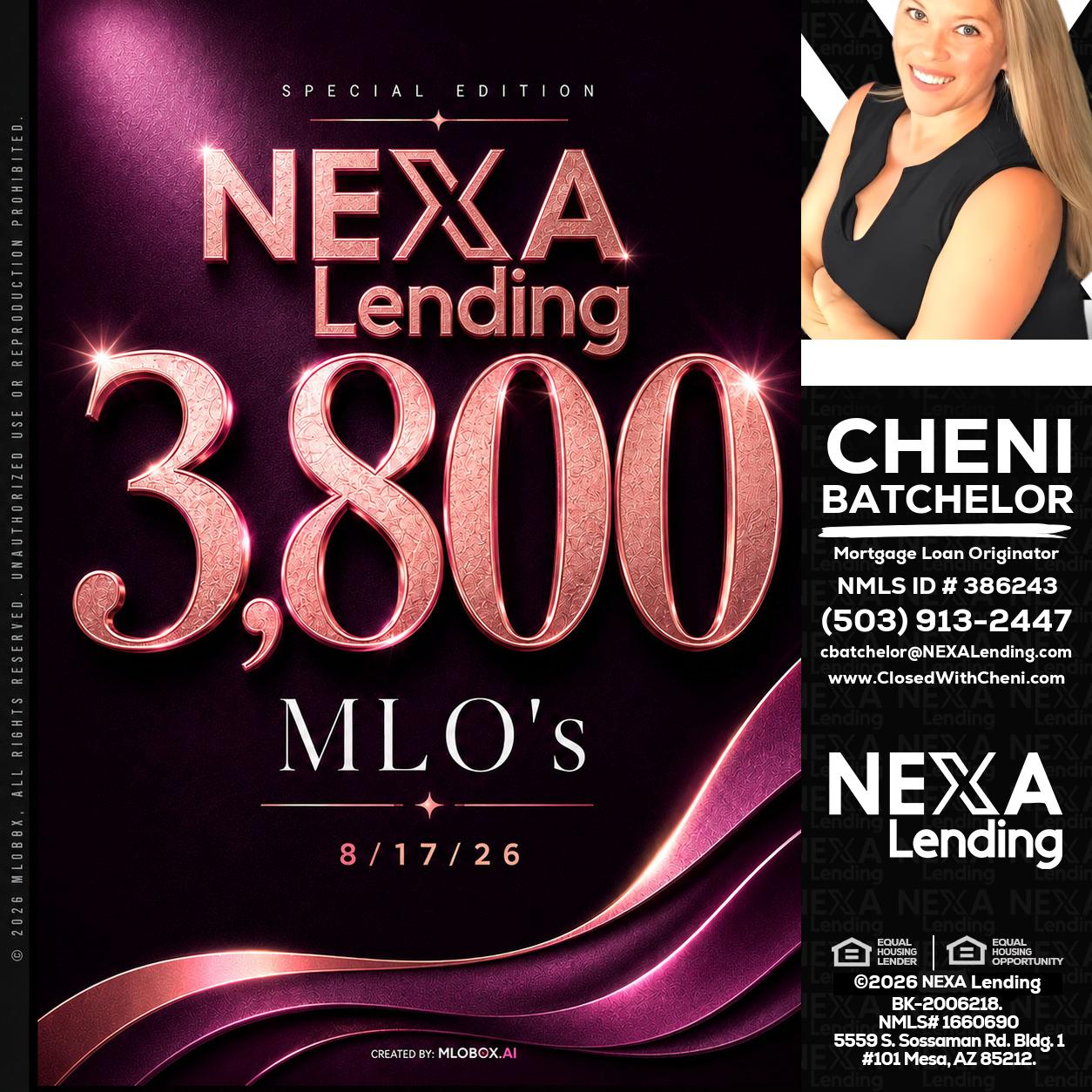 3800 MLOs - Cheni Batchelor -Mortgage Loan Originator